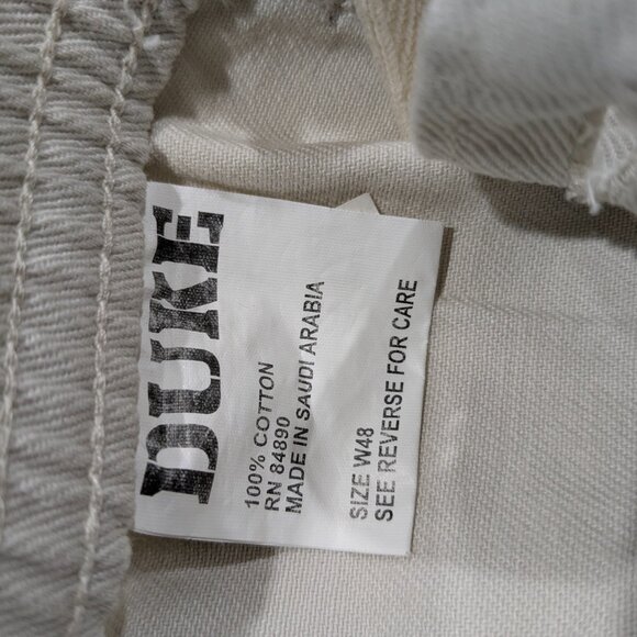Duke Men's Relaxed Fit Jean Shorts Size 48 Light Beige NWT, 100% Cotton, Elastic - Picture 11 of 13